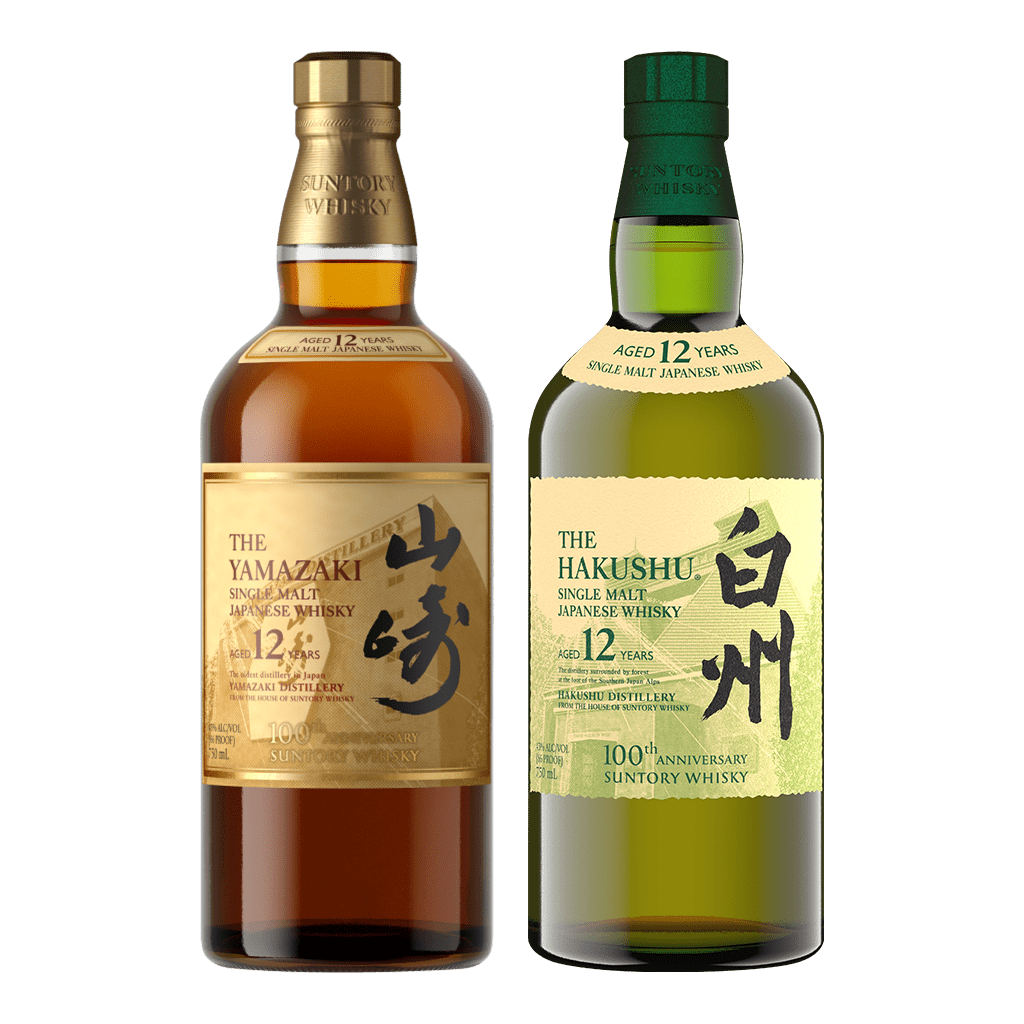 山崎12年+白州12年 百年紀念款套組 || The Yamazaki 12Y + The Hakushu 12Y 100th Anniversary Suntory Whisky