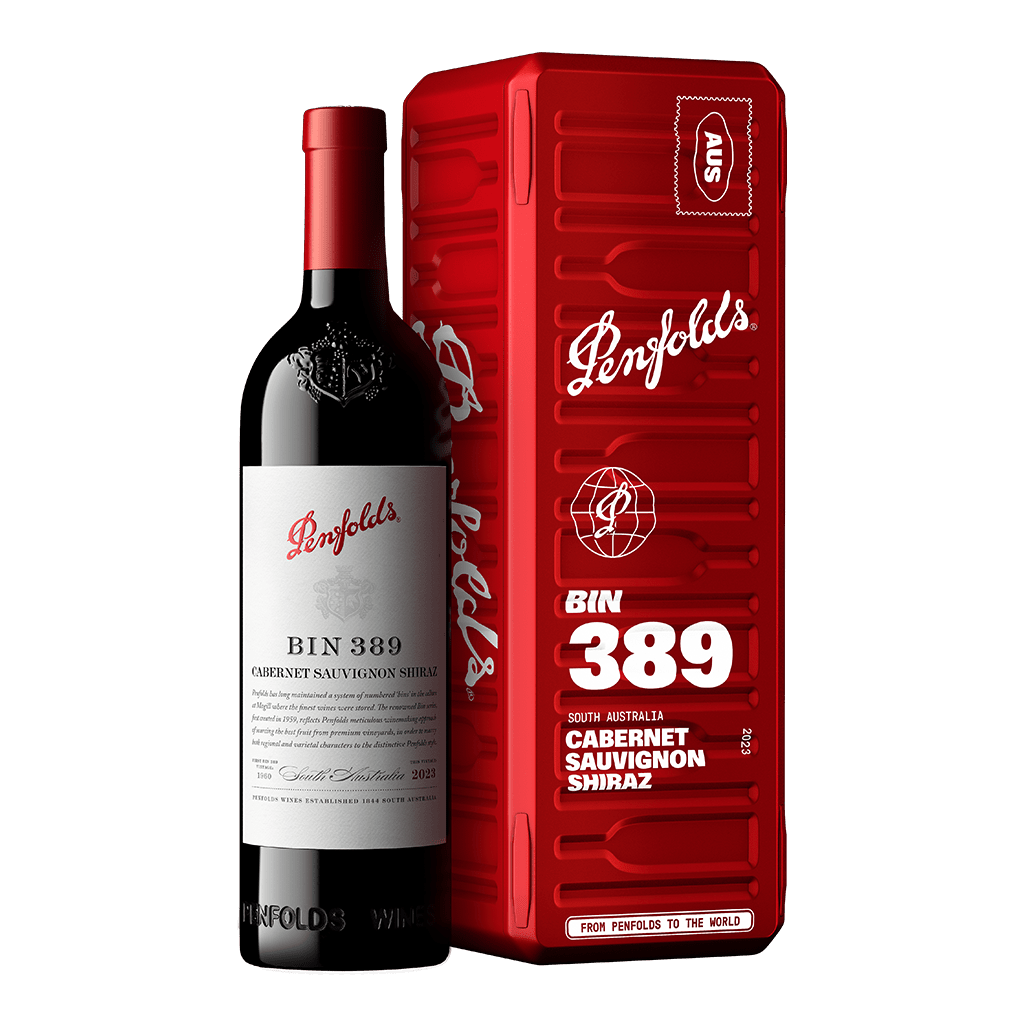 澳洲 奔富 BIN 389【貨櫃禮盒3.0】卡本內希哈紅酒 2023 || Penfolds Bin 389 Cabernet Shiraz 2023 from Penfolds to the World Gift Box