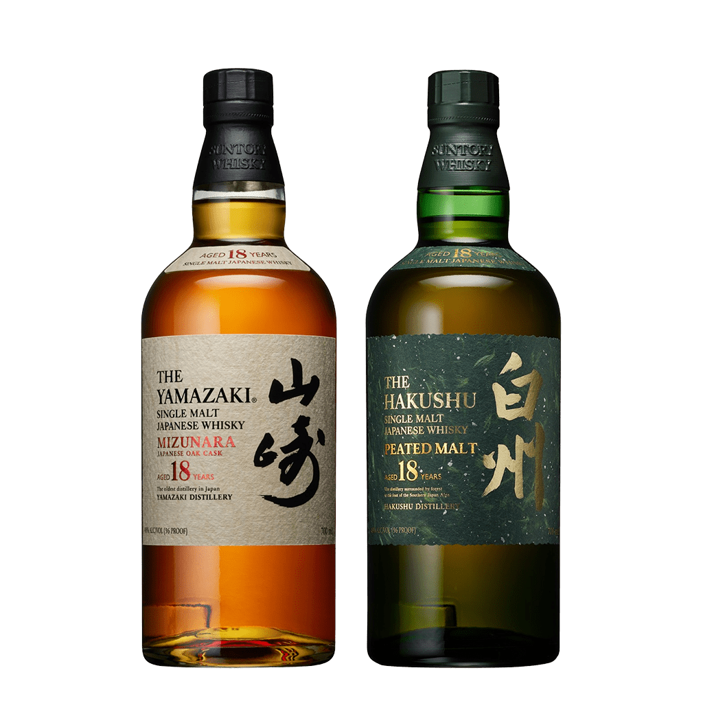 山崎18年水楢桶 + 白州18年泥煤風味 限量套組 || The Yamazaki 18Y Mizunara + The Hakushu 18Y Peated Malt Limited Edition