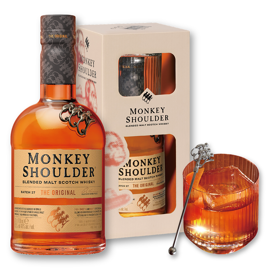 三隻猴子  OLD FASHIONED 調酒禮盒 || Monkey Shoulder Malt Scotch Whisky Old Fashioned Cocktail Gift Set