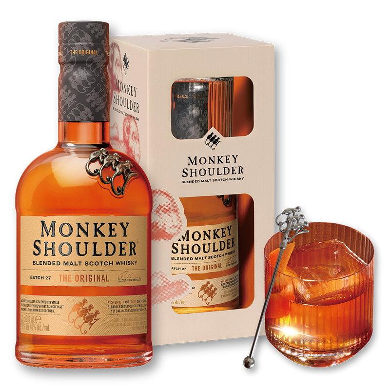 三隻猴子  OLD FASHIONED 調酒禮盒 || Monkey Shoulder Malt Scotch Whisky Old Fashioned Cocktail Gift Set